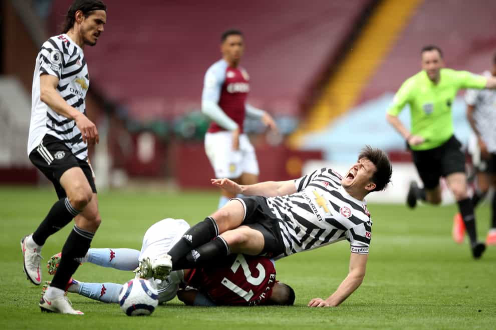 Manchester United’s Harry Maguire suffered ankle ligament damage against Aston Villa