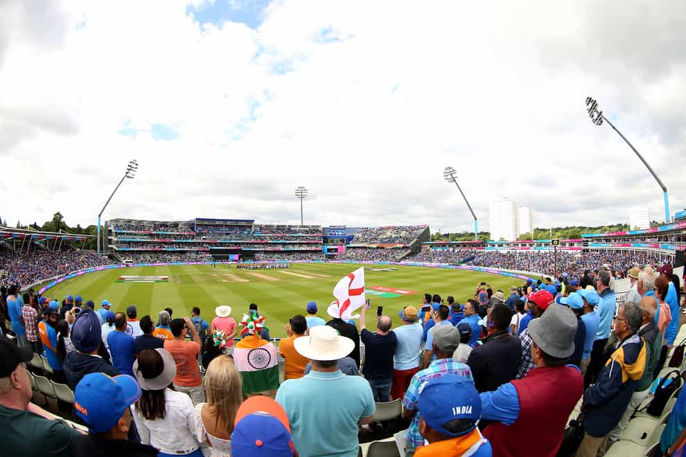 A general view of cricket fans at Edgbaston