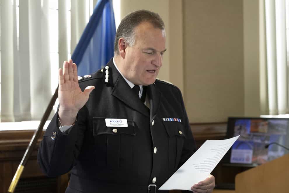 Stephen Watson being sworn in