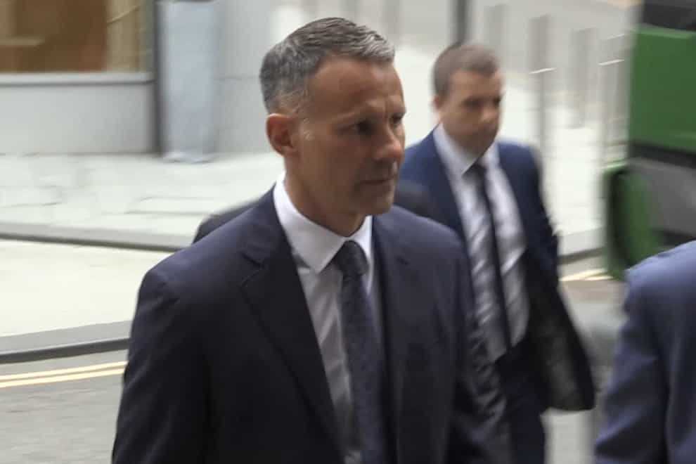 <p>Former Manchester United footballer Ryan Giggs arriving at Manchester Crown Court</p>