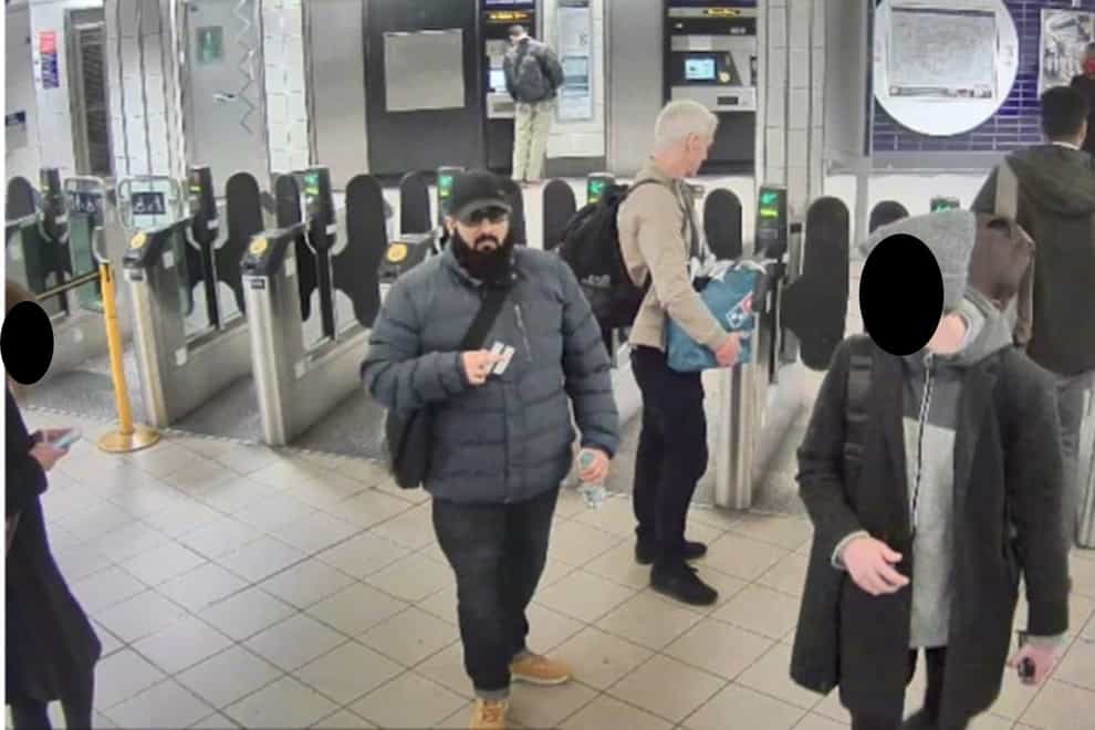 Undated Metropolitan Police handout photo, which was shown in court at the inquest into the terror attack at the Fishmongers’ Hall in London on November 29 2019, of Usman Khan at Bank station to attend a prisoner rehabilitation event (Metropolitan Police/PA)