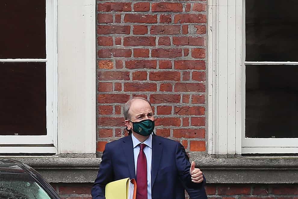 Taoiseach Micheal Martin leaving Dublin Castle following a Cabinet meeting (Brian Lawless/PA)