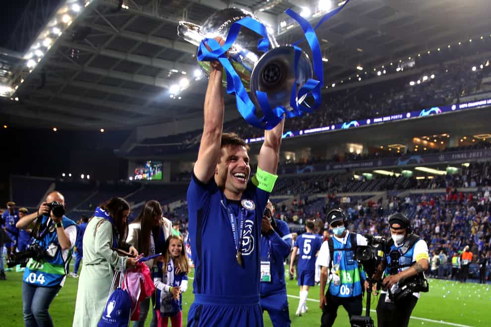 Cesar Azpilicueta, pictured, has revealed the maelstrom of emotions swirling round Chelsea's Champions League triumph