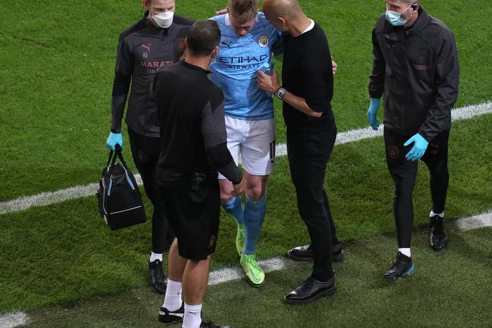 Kevin De Bruyne was forced off on Saturday