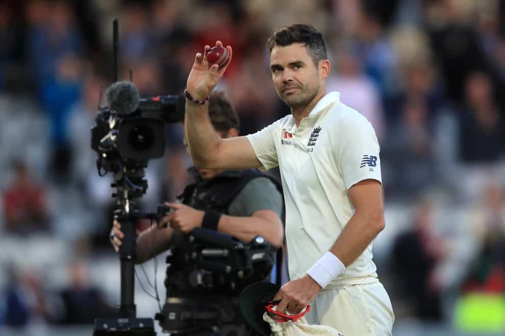 James Anderson celebrates a five-wicket haul against India at Lord’s in 2018