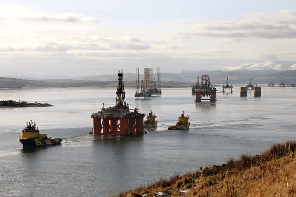 Oil rigs in the Cromarty Firth