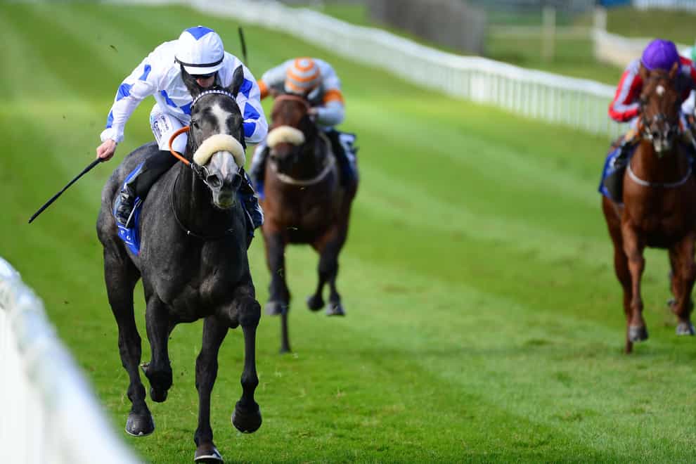 Lustown Baba (left) winning at the Curragh