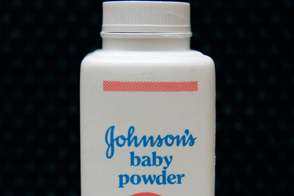 A bottle of Johnson’s baby powder