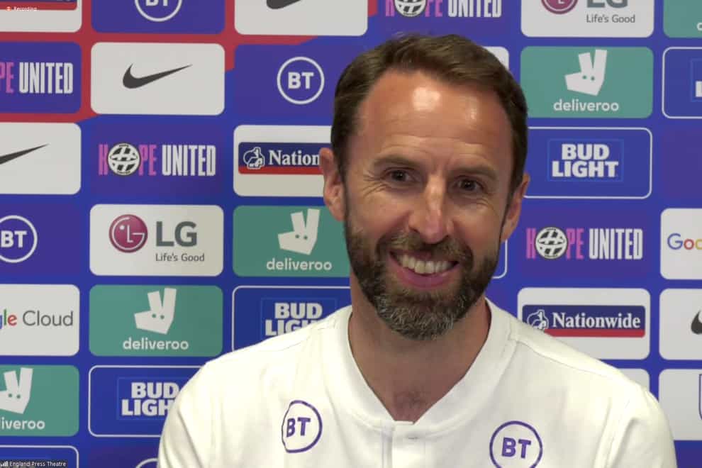 Gareth Southgate smiles in his press conference