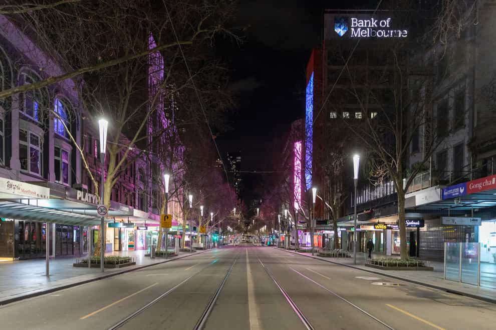 An empty Swanston Street in Melbourne (Asanka Brendon Ratnayake/AP)