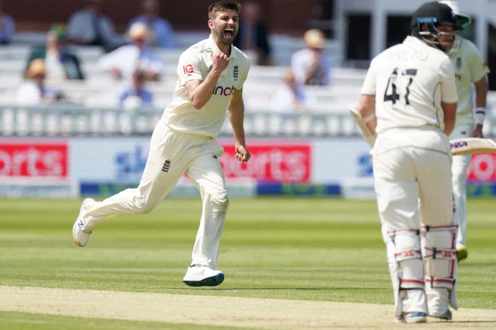 Mark Wood celebrates a wicket