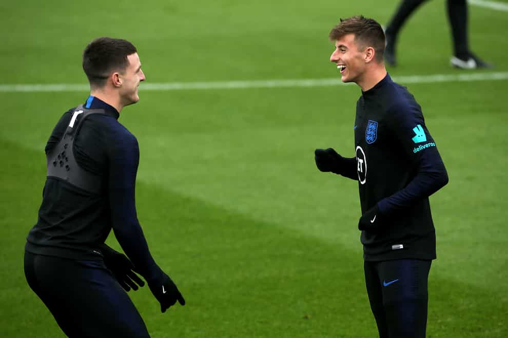 Mason Mount, right, is best friends with England team-mate Declan Rice