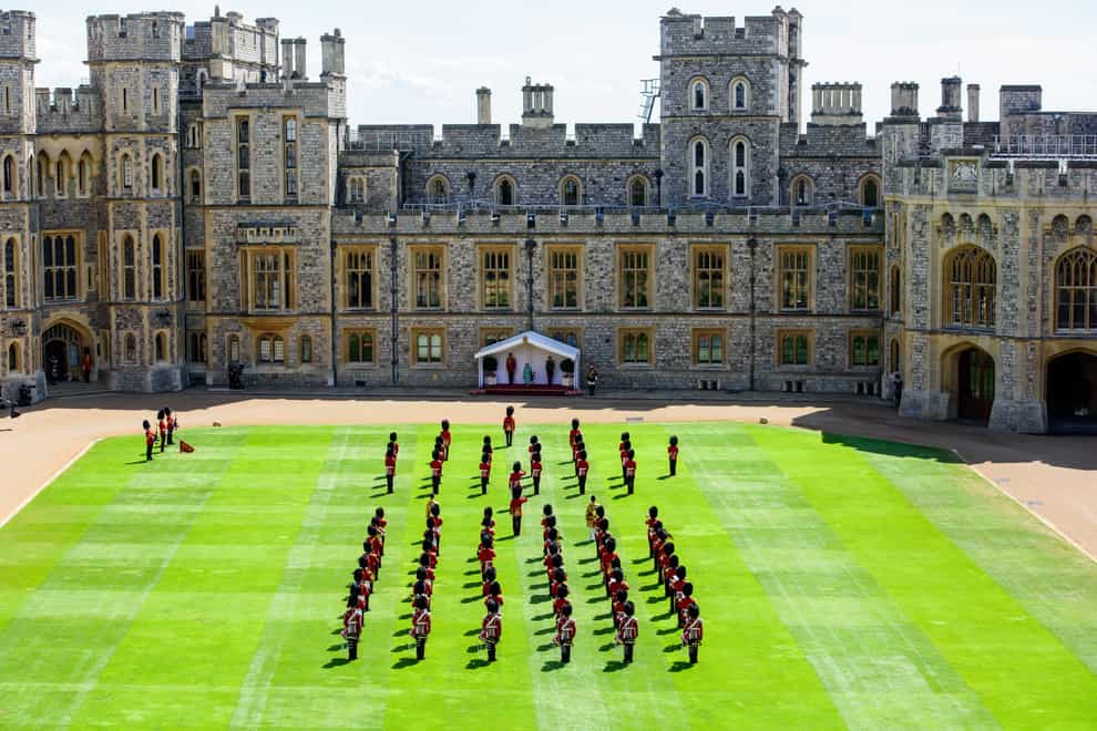 Soldiers on parade in Windsor Castle