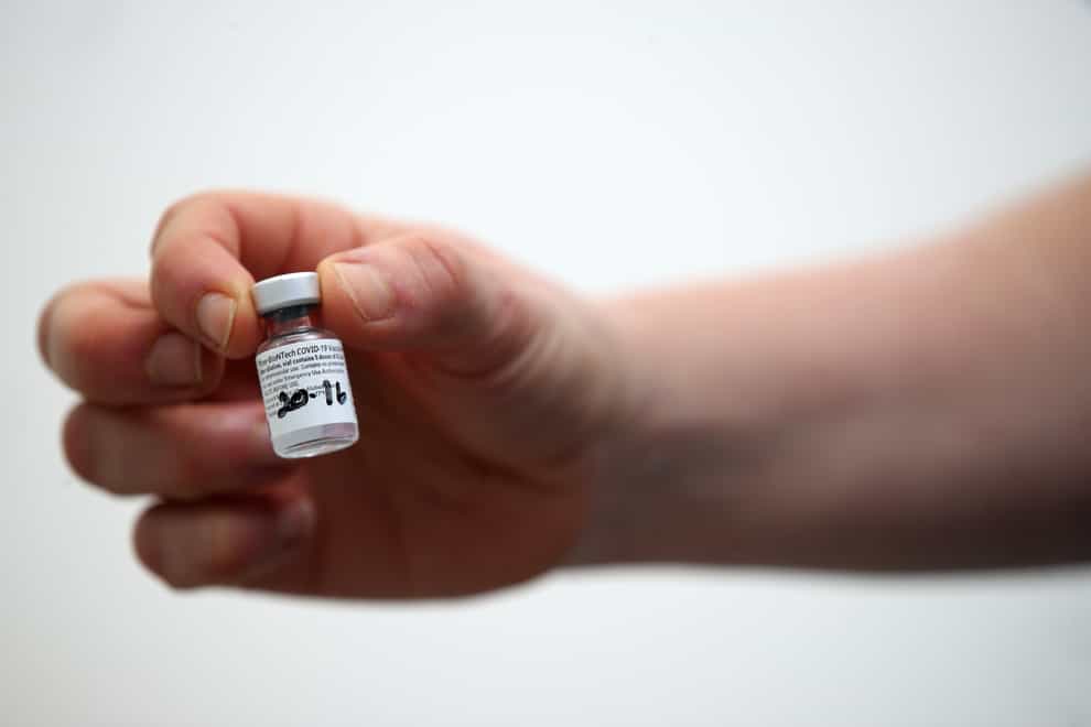 A vial of Pfizer/BioNTech vaccine