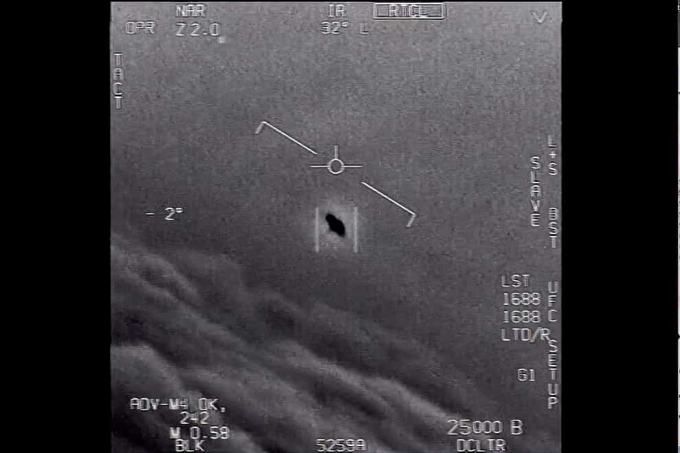 An unexplained object is tracked as it soars high along the clouds