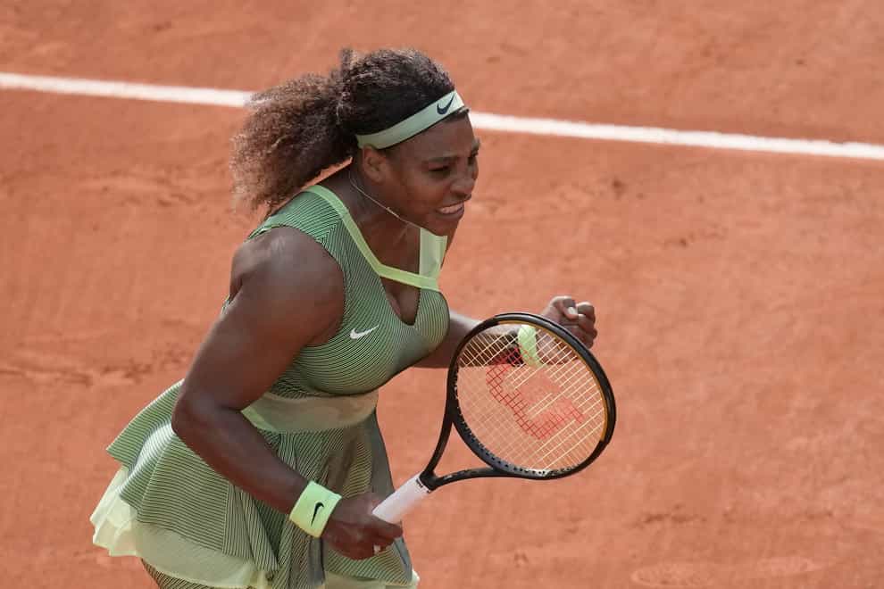 Serena Williams celebrates beating Danielle Collins