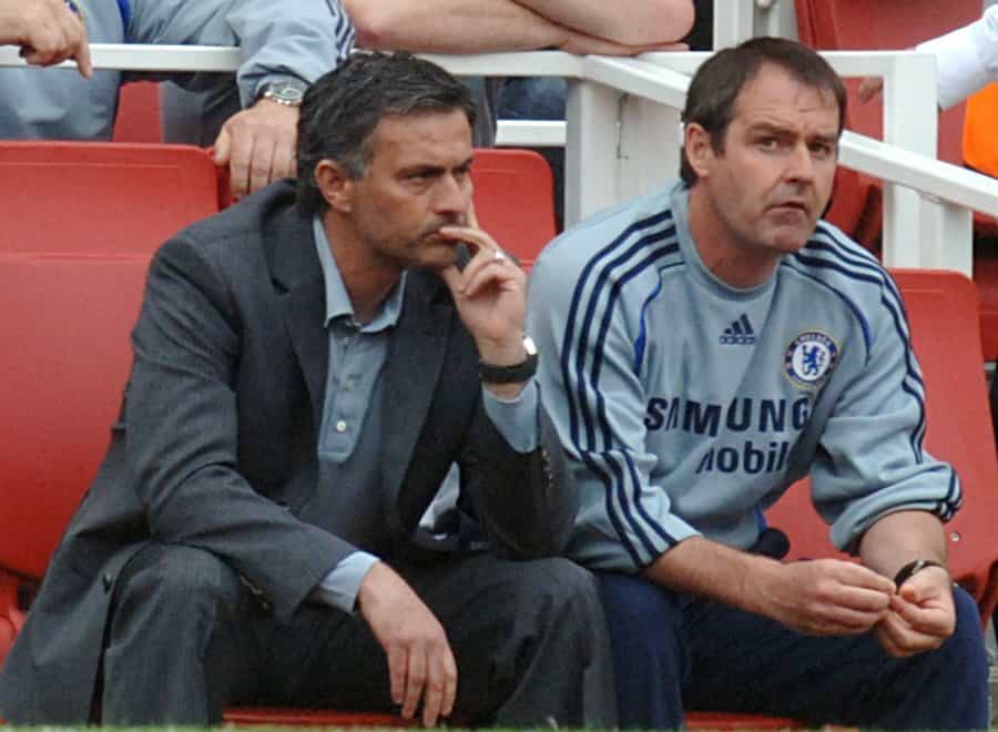 Jose Mourinho (left) and Steve Clarke on the touchline