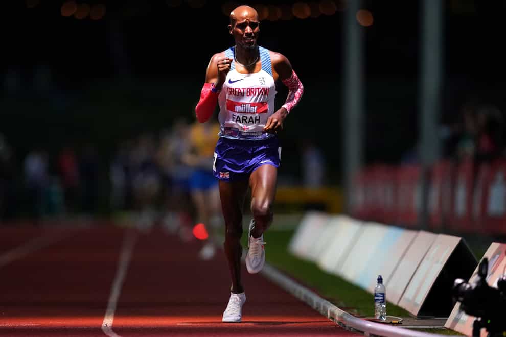 Great Britain’s Mo Farah returned to the track in Birmingham