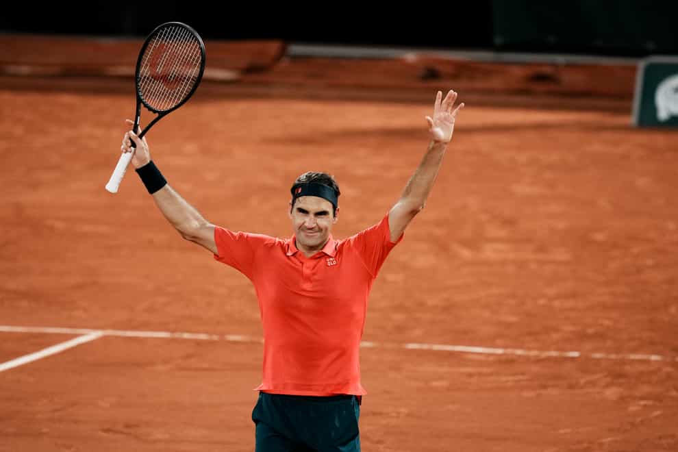 Roger Federer celebrates a hard-fought victory