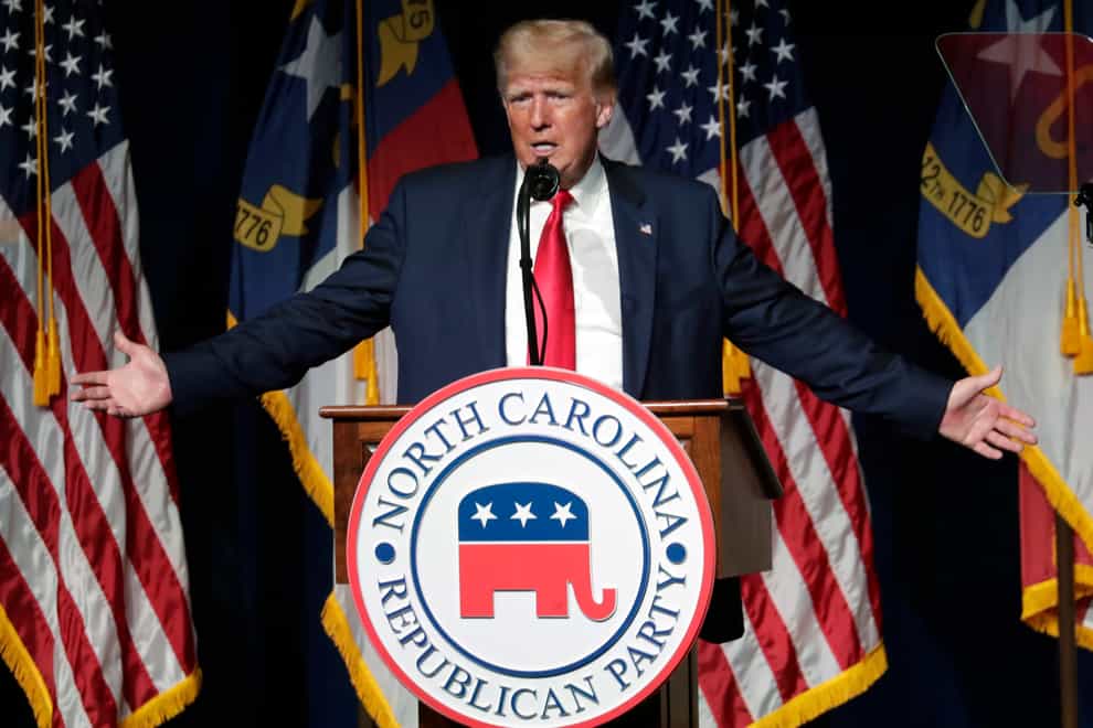 Former President Donald Trump speaks at the North Carolina Republican Convention