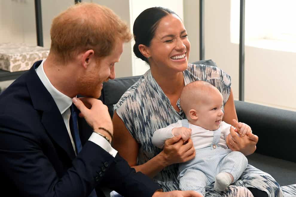 <p>Harry and Meghan with Archie in South Africa</p>