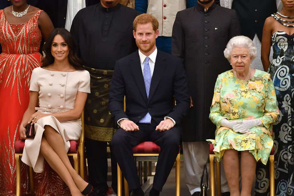The Sussexes with the Queen
