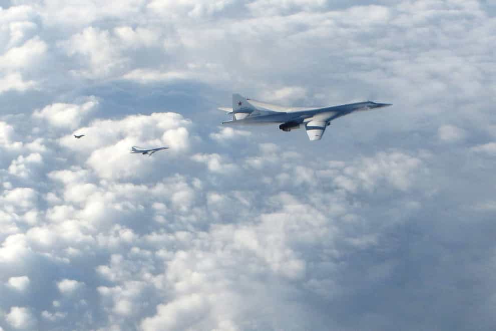 Two Russian Blackjack Tupolev Tu-160 long-range bombers (RAF Lossiemouth/PA)