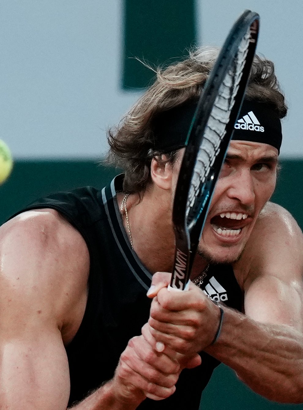 Germany’s Alexander Zverev in action at the French Open