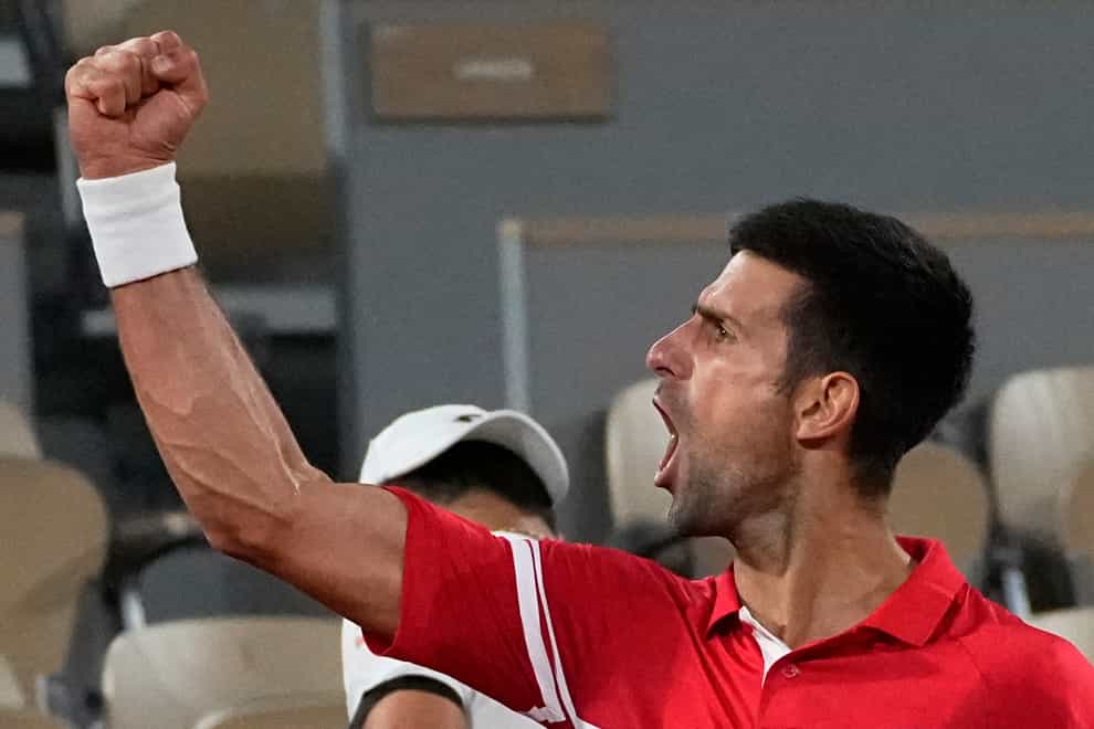 Novak Djokovic roared towards his support camp at the end of the match