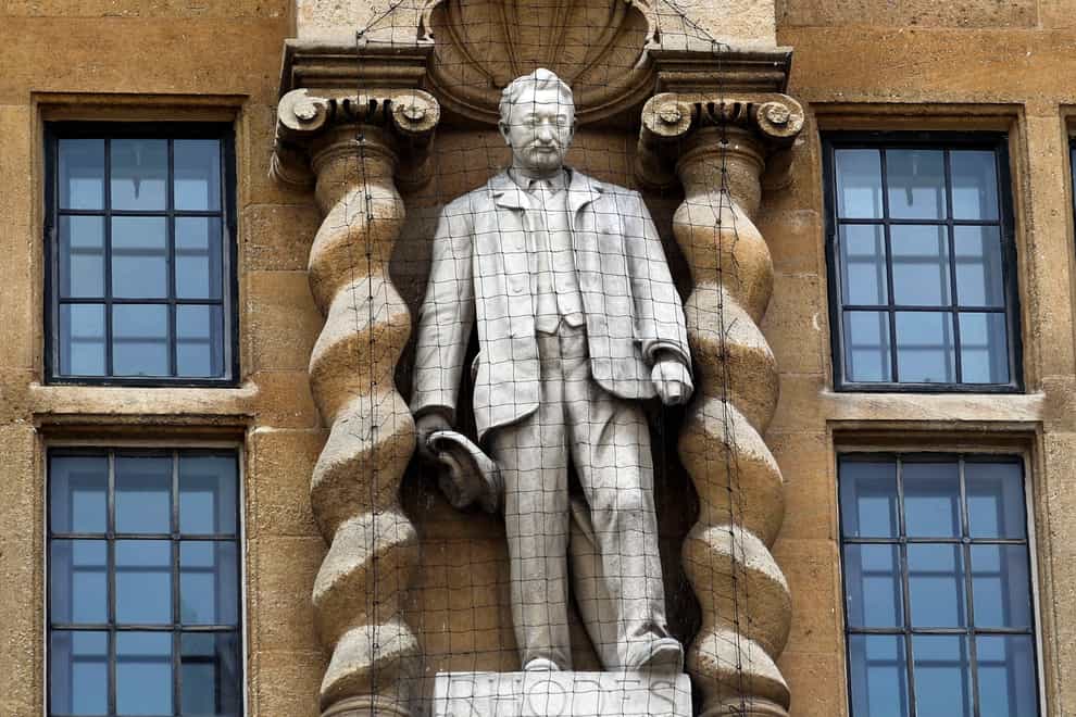 The statue of Cecil Rhodes at Oriel College