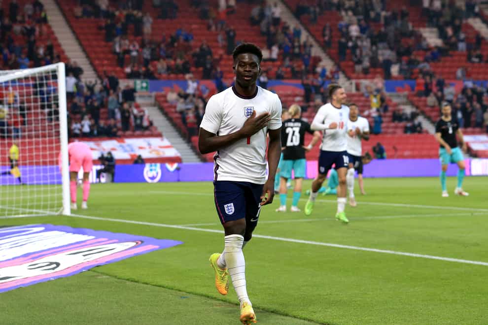 Bukayo Saka scored his first England goal in the win over Austria last week