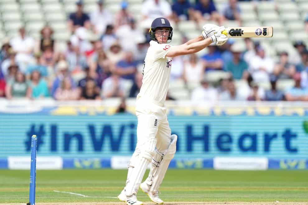 Dan Lawrence was left unbeaten on 81 as England made 303 in their first innings at Edgbaston