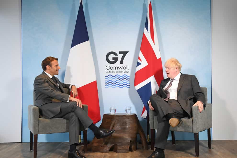 French President Emmanuel Macron meets Prime Minister Boris Johnson
