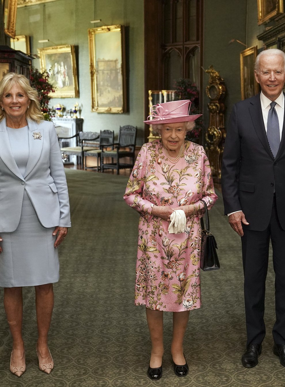 <p>The Queen with US President Joe Biden and First Lady Jill Biden</p>