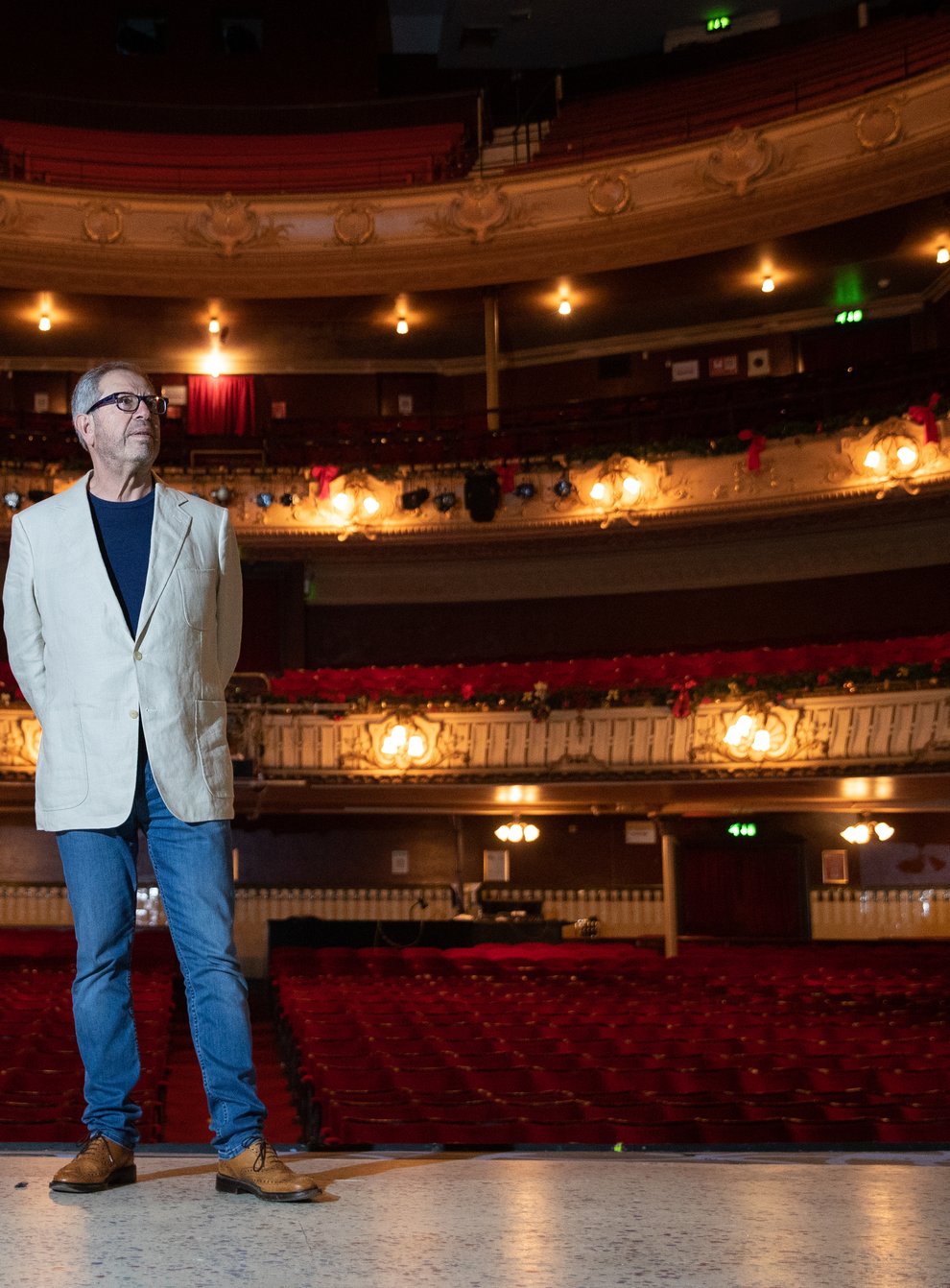 Paul Woolf, of Kings Theatre, in the empty auditorium inside the theatre