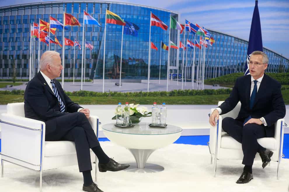 Nato secretary general Jens Stoltenberg and US President Joe Biden