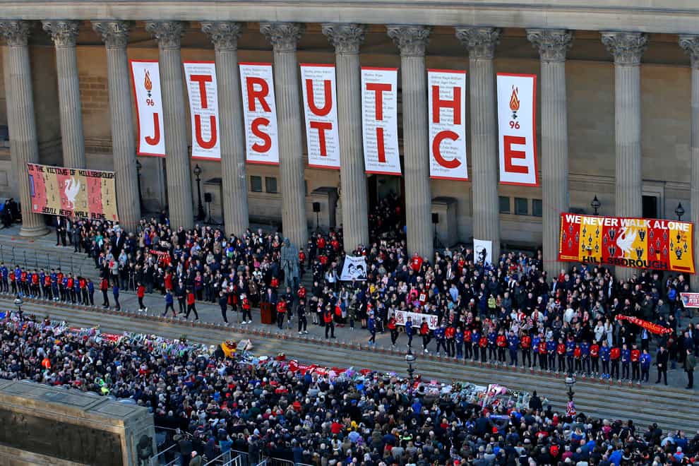 The director of public prosecutions has said he is sorry Hillsborough families have not had justice through the criminal courts (Peter Byrne/PA)