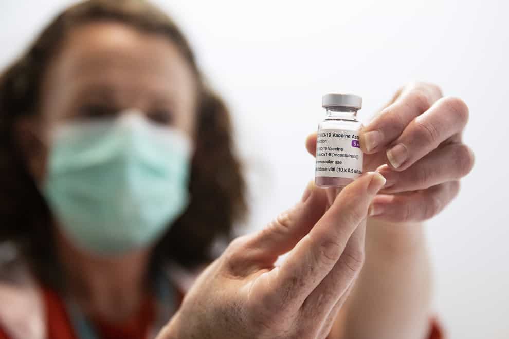Nurse holds coronavirus vaccine