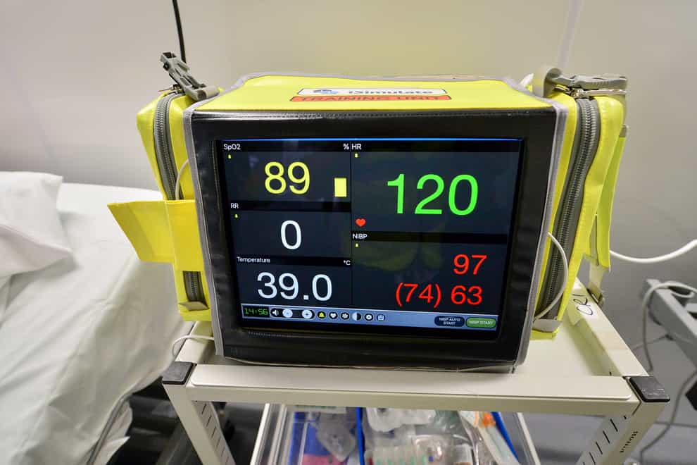A machine simulating vital signs of a deteriorating patient (Ben Birchall/PA)