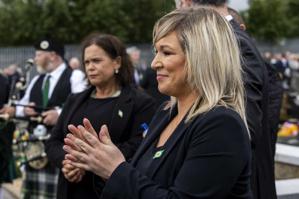 Sinn Fein leader Mary Lou McDonald (left) and Deputy First Minister Michelle O’Neill