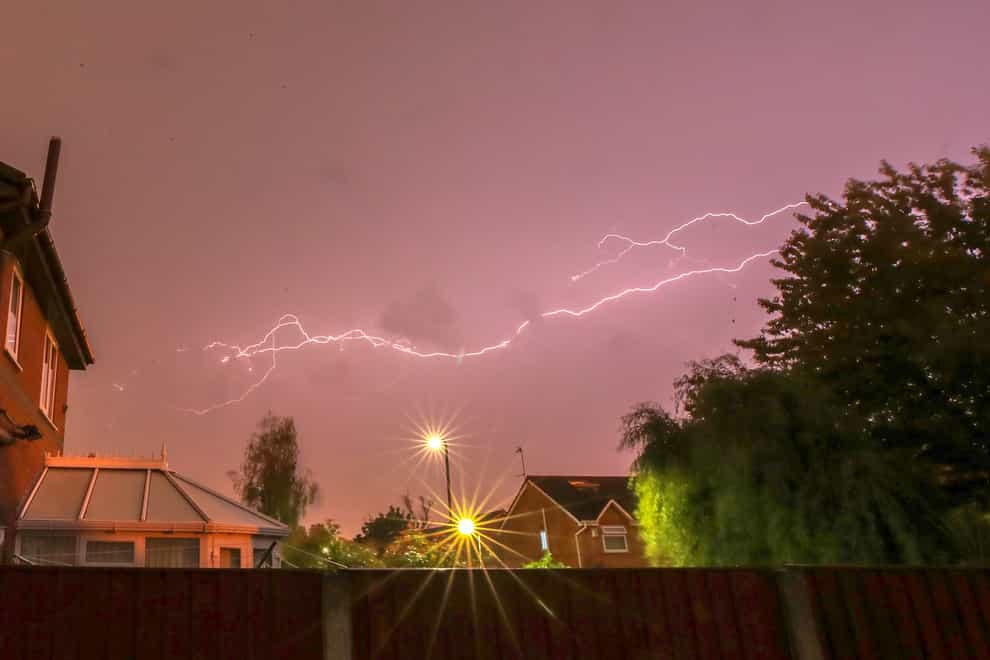 <p>Lightning over Lee Park, Liverpool</p>
