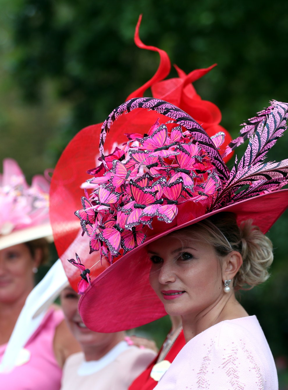 A racegoer arrives ahead of day three of Royal Ascot at Ascot Racecourse
