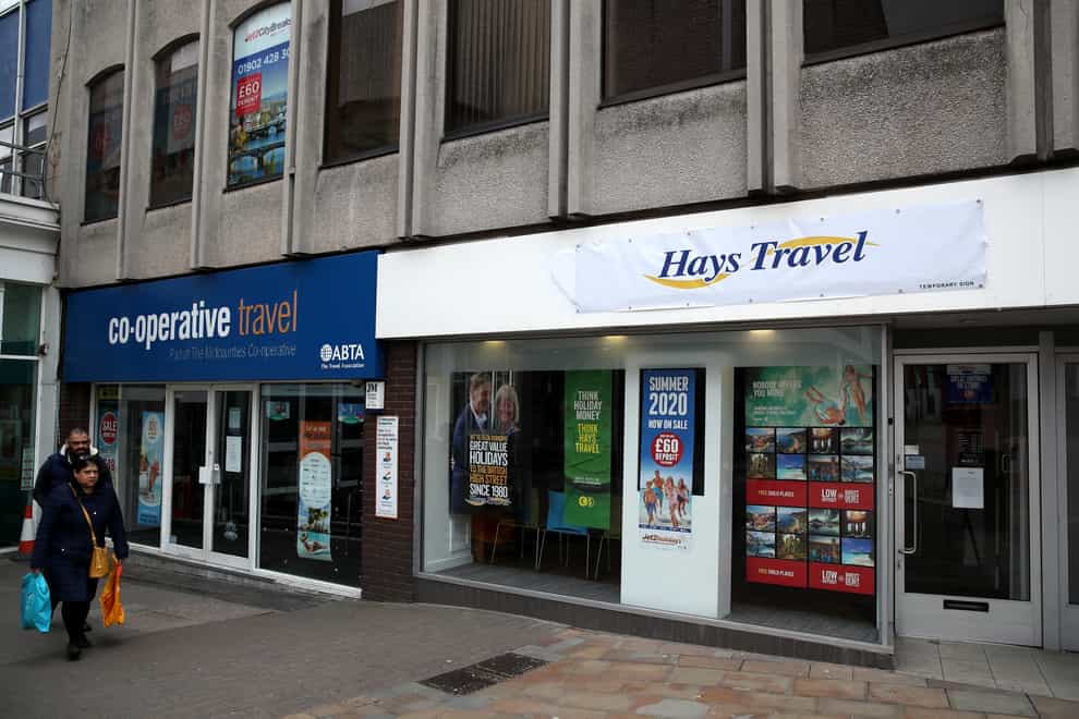 Branches of travel agents Co-operative Travel and Hays Travel