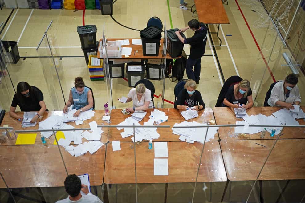 The count of votes in the Chesham and Amersham by-election