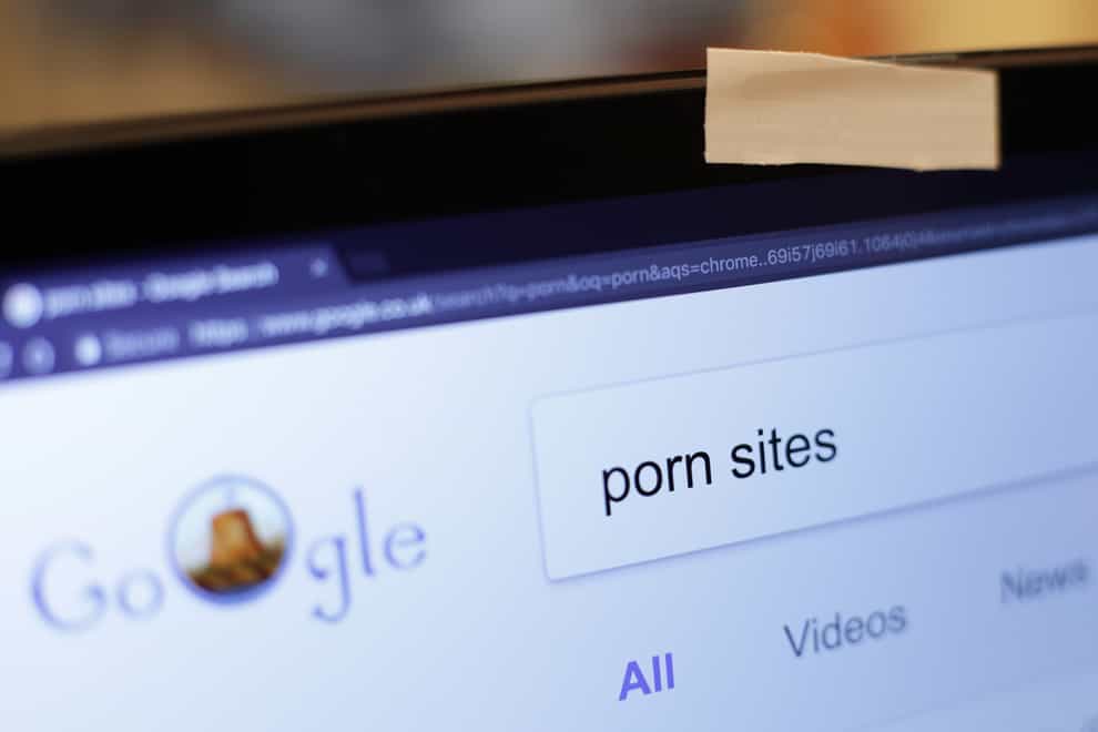 A Google search for 'porn sites'