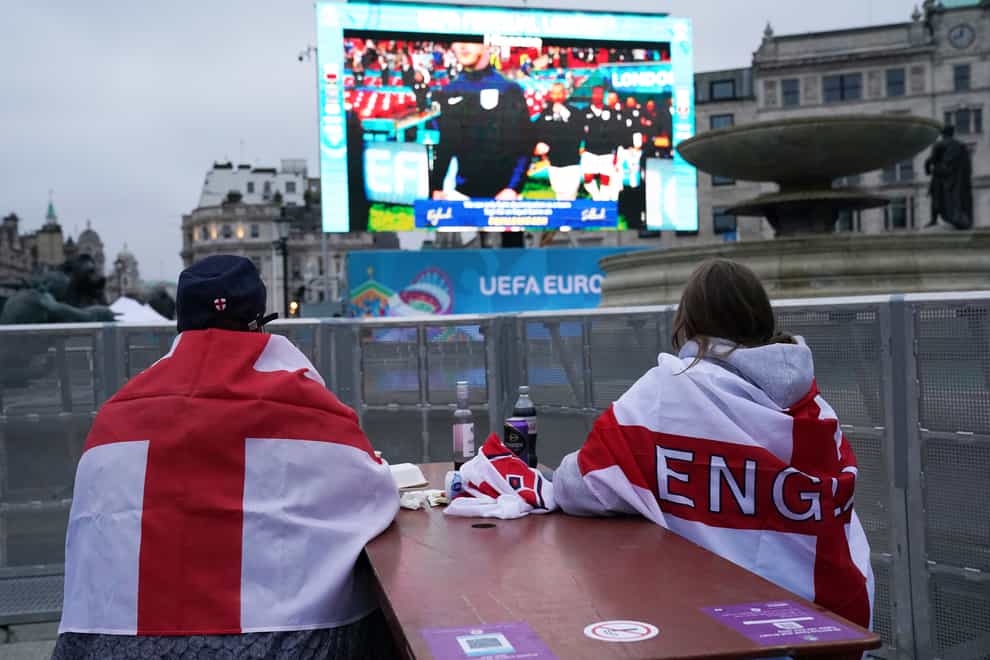Fans watch England v Scotland