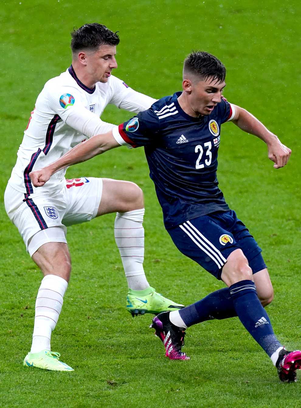 Chelsea team-mates Mason Mount (left) and Billy Gilmour were on opposing sides as England and Scotland drew at Euro 2020.