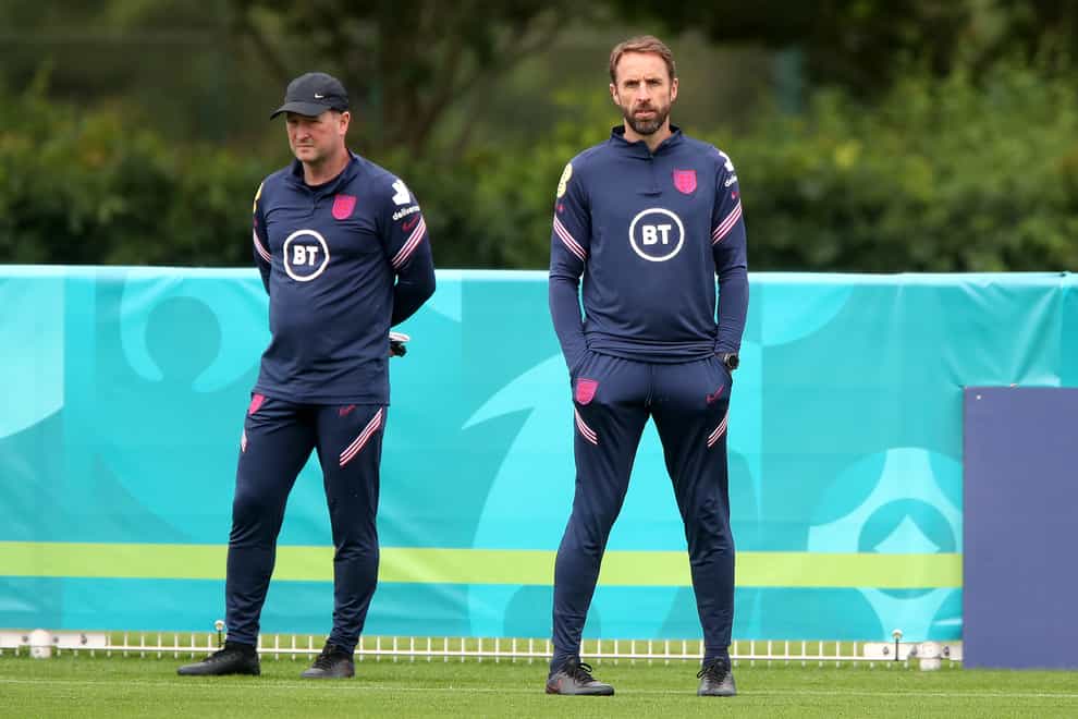 England manager Gareth Southgate (right) alongside his assistant Steve Holland
