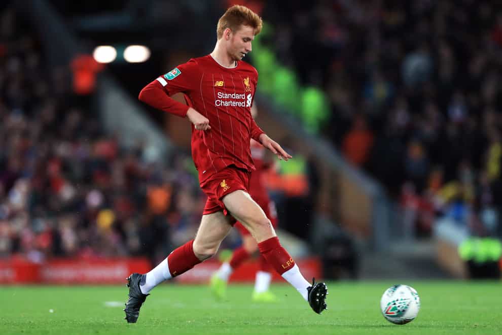 Sepp Van Den Berg in action for Liverpool against Arsenal in the Carabao Cup
