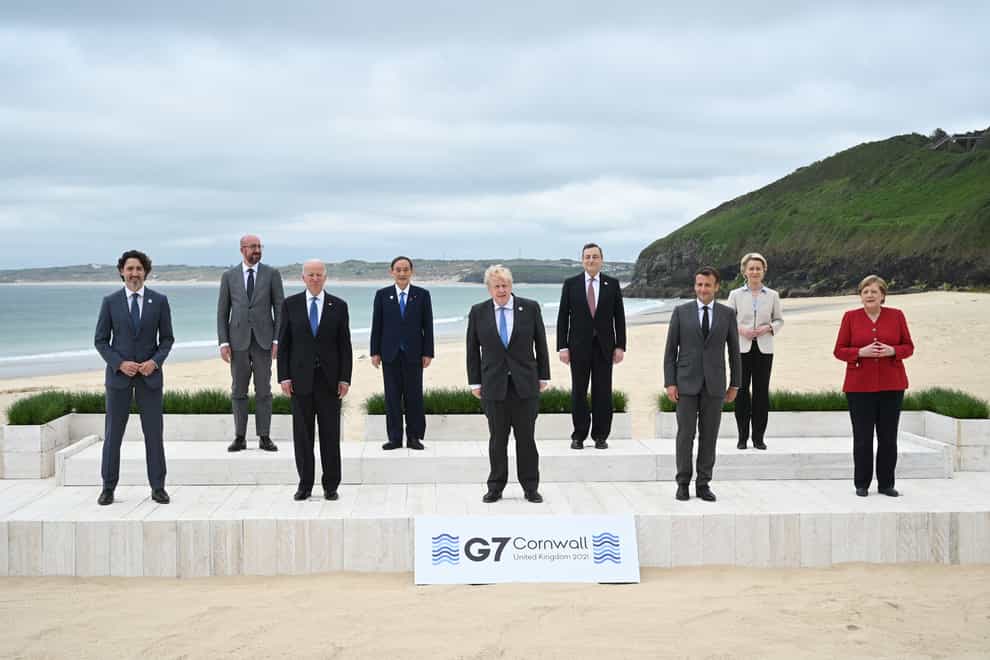 G7 leaders at Carbis Bay, Cornwall